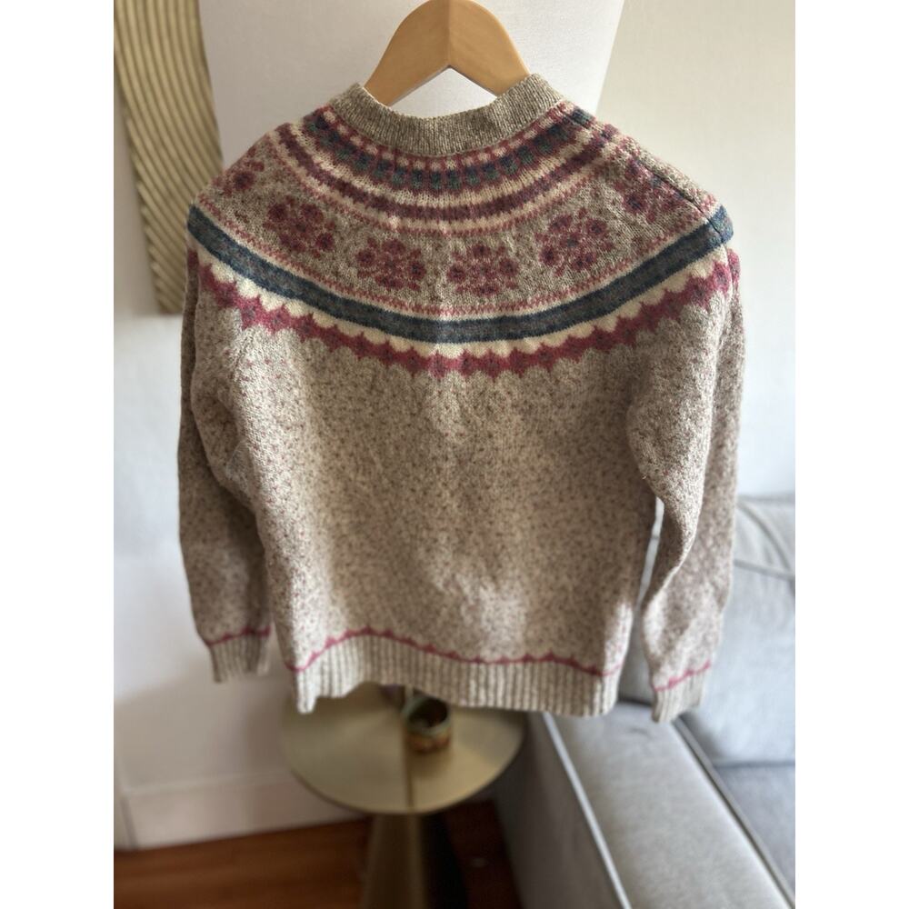 Vintage Eddie Bauer Sweater L Nordic Fair Isle Granny Button Womans - Picture 3 of 10